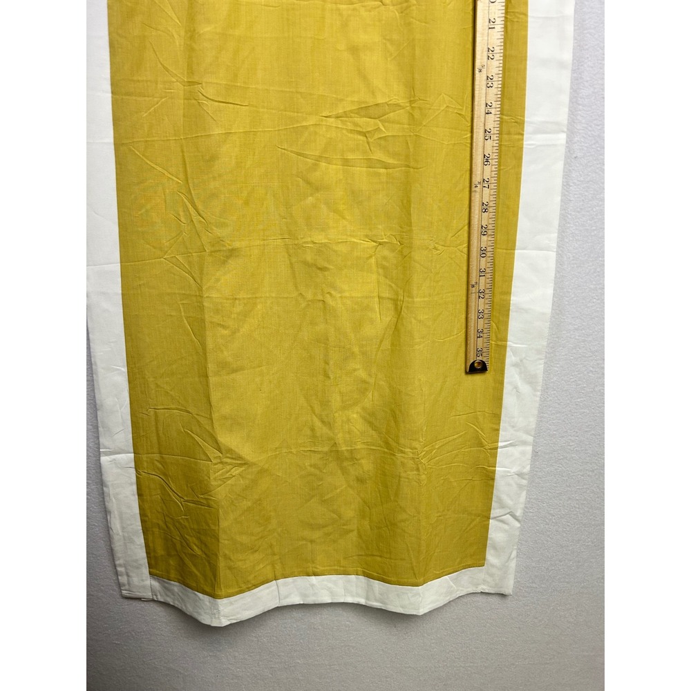 Fashion Clothing Sleeveless Midi Dress Mustard Yellow White Paneled Round Neck S - Picture 10 of 10